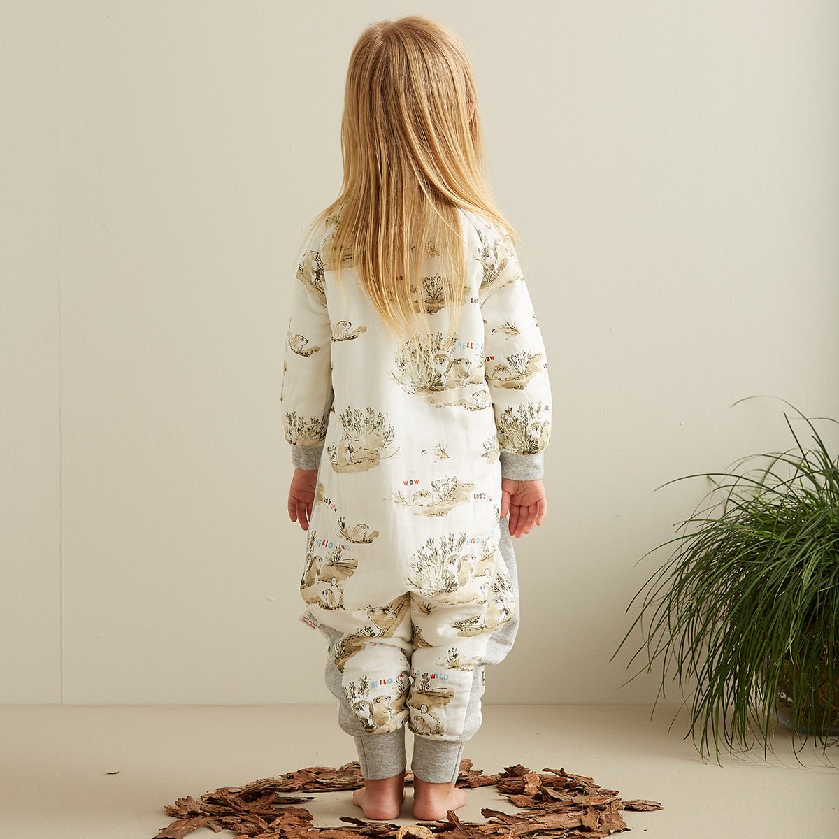 Hello Wild Long Sleeve Luxury Alpaca Kids White One Piece Pyjama   0cm