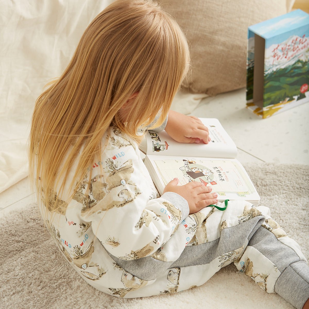 Hello Wild Long Sleeve Luxury Alpaca Kids White One Piece Pyjama   0cm