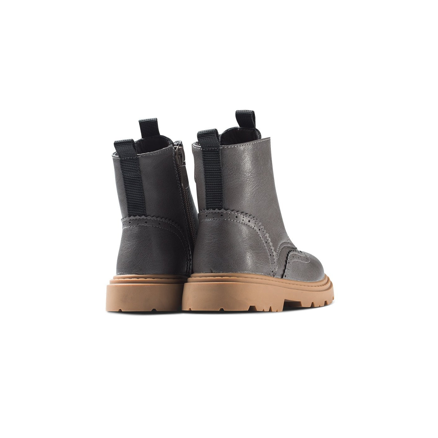 Heritage Kensington Soft Sole Anti-slip Kids Charcoal Brogue Boots - 0cm