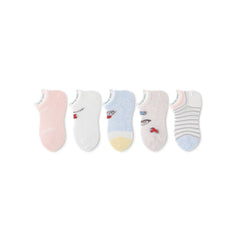 Hide & Seek Thin Mesh Breathable Girl 5pcs Ankle Socks Set