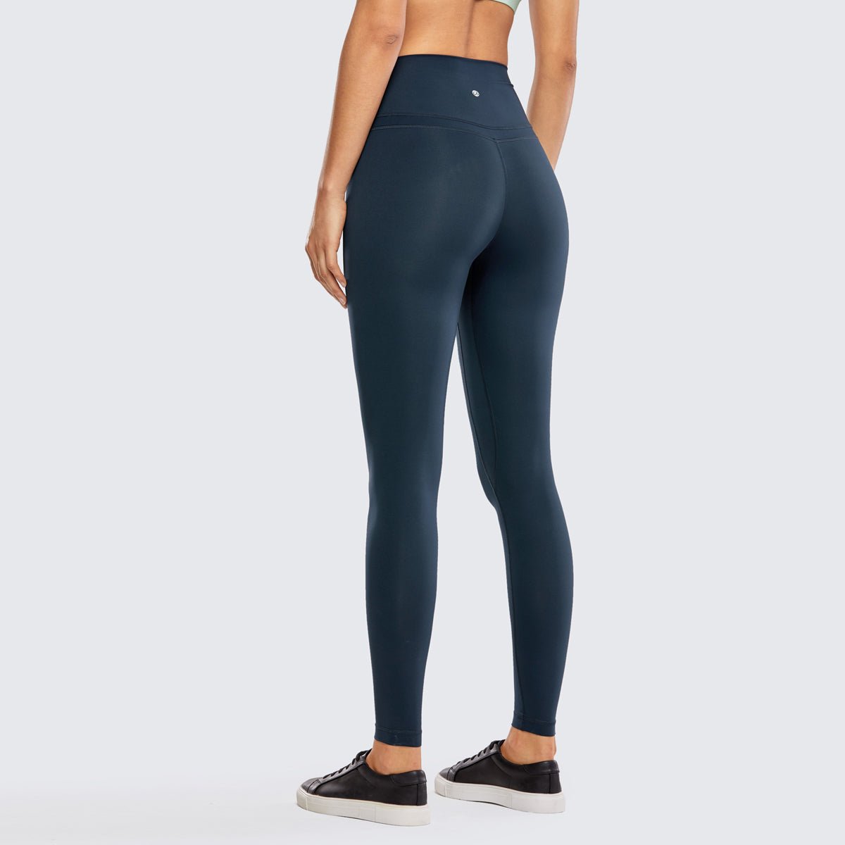 High Rise Seamless Navy Full Length Workout Leggings   0cm