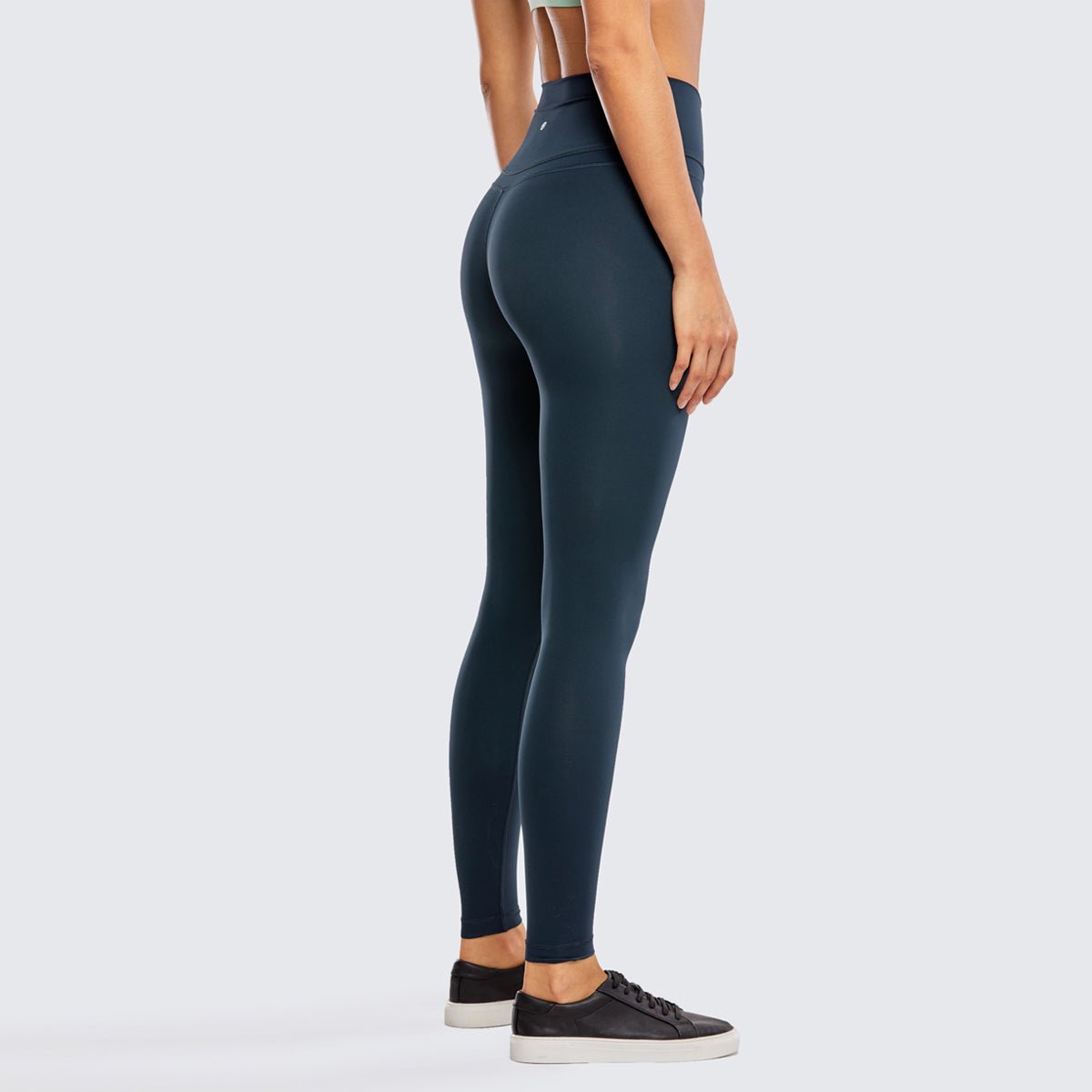 High Rise Seamless Navy Full Length Workout Leggings   0cm