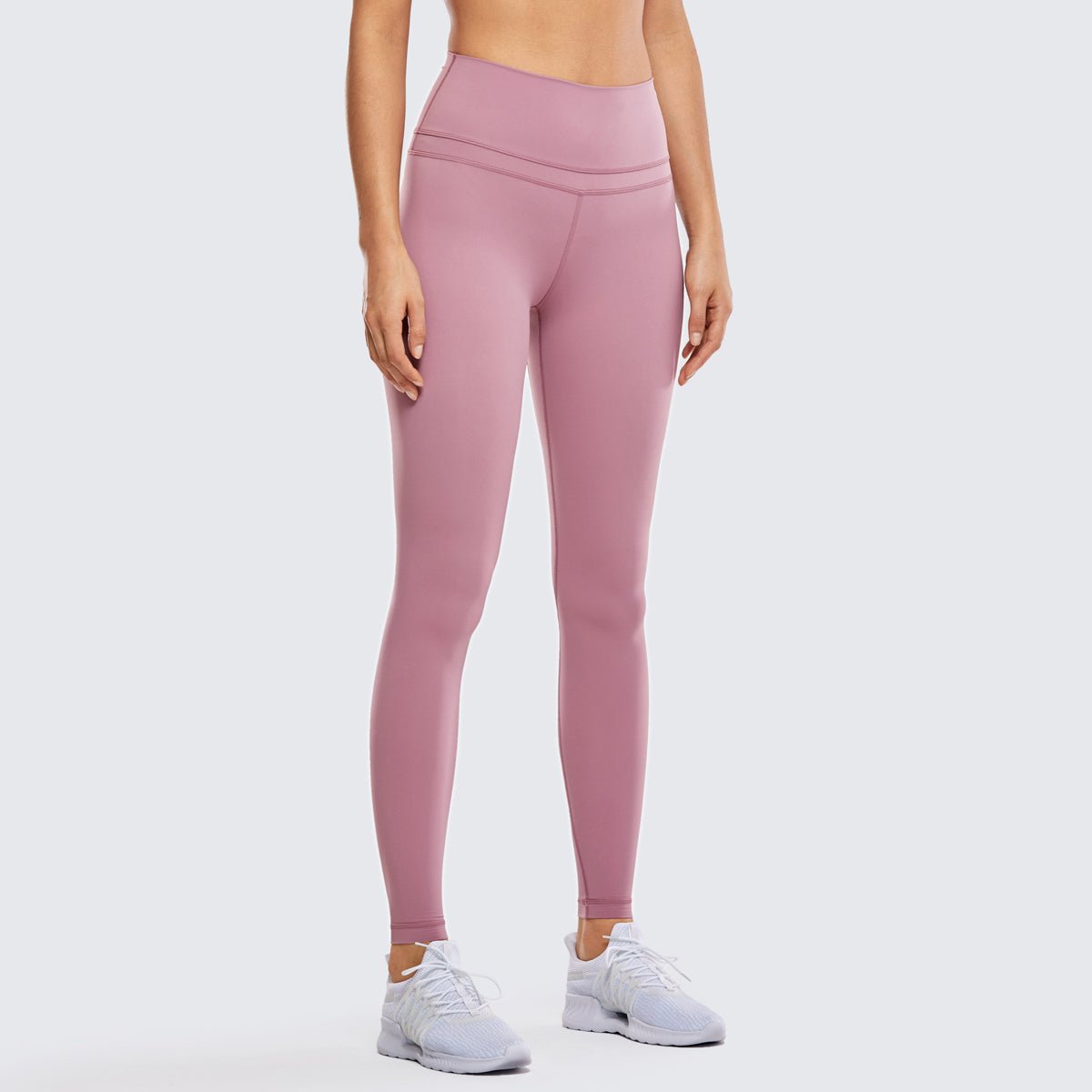 High Rise Seamless Pink Full Length Workout Leggings   0cm