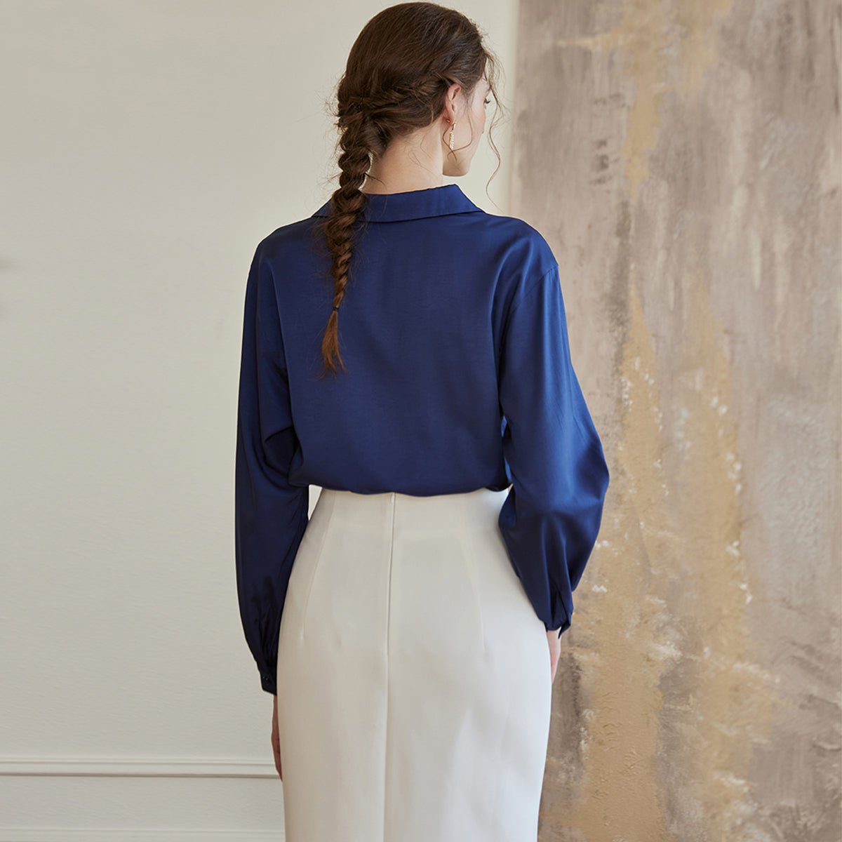 High Waisted White Midi Skirt   0cm