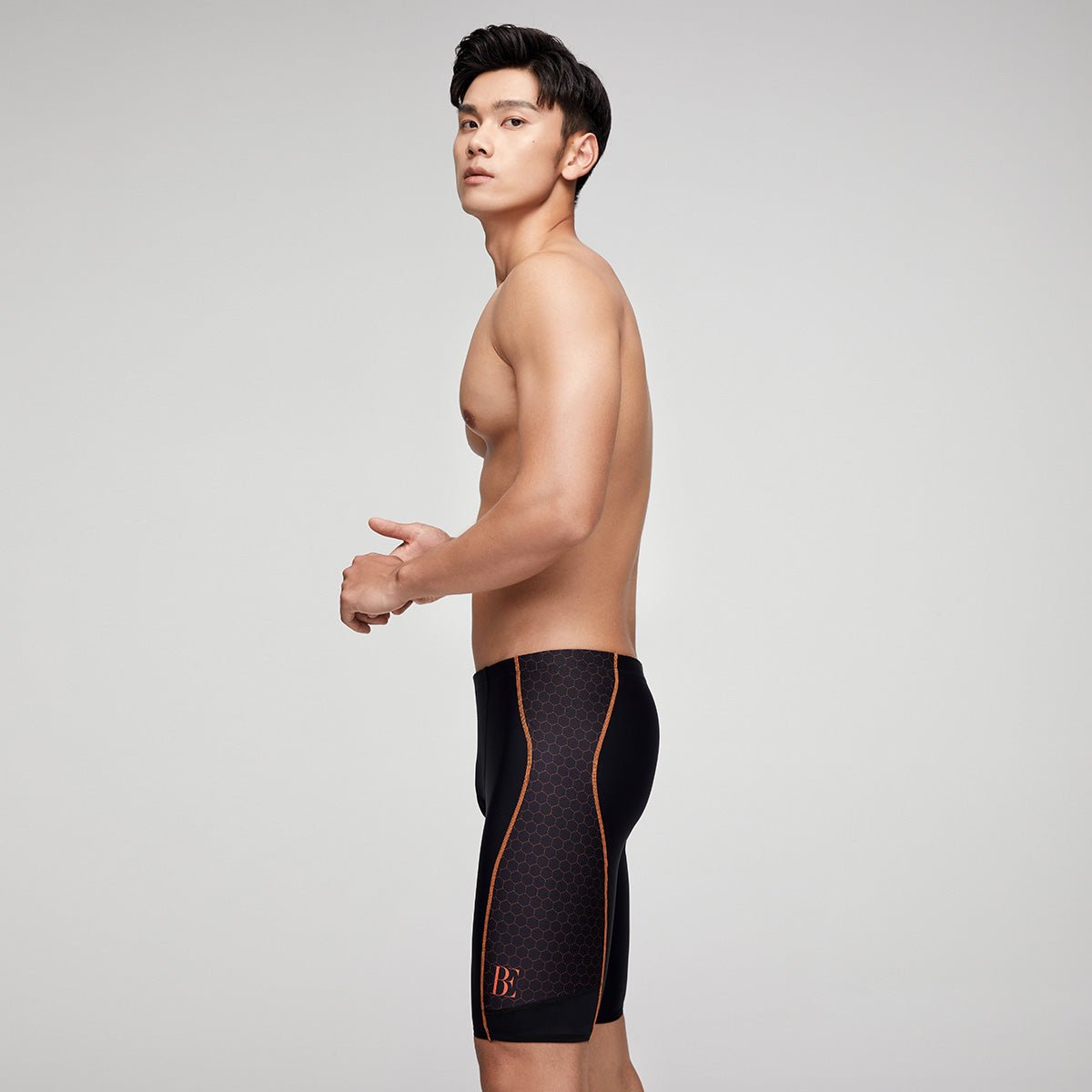 Honeycomb Powerful Mesh Black Swim Shorts   0cm