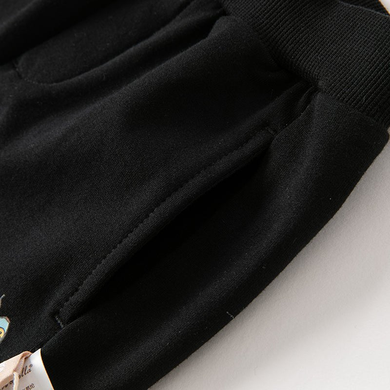 Hot Hobbies Boy Side clock Black Track Pants   0cm