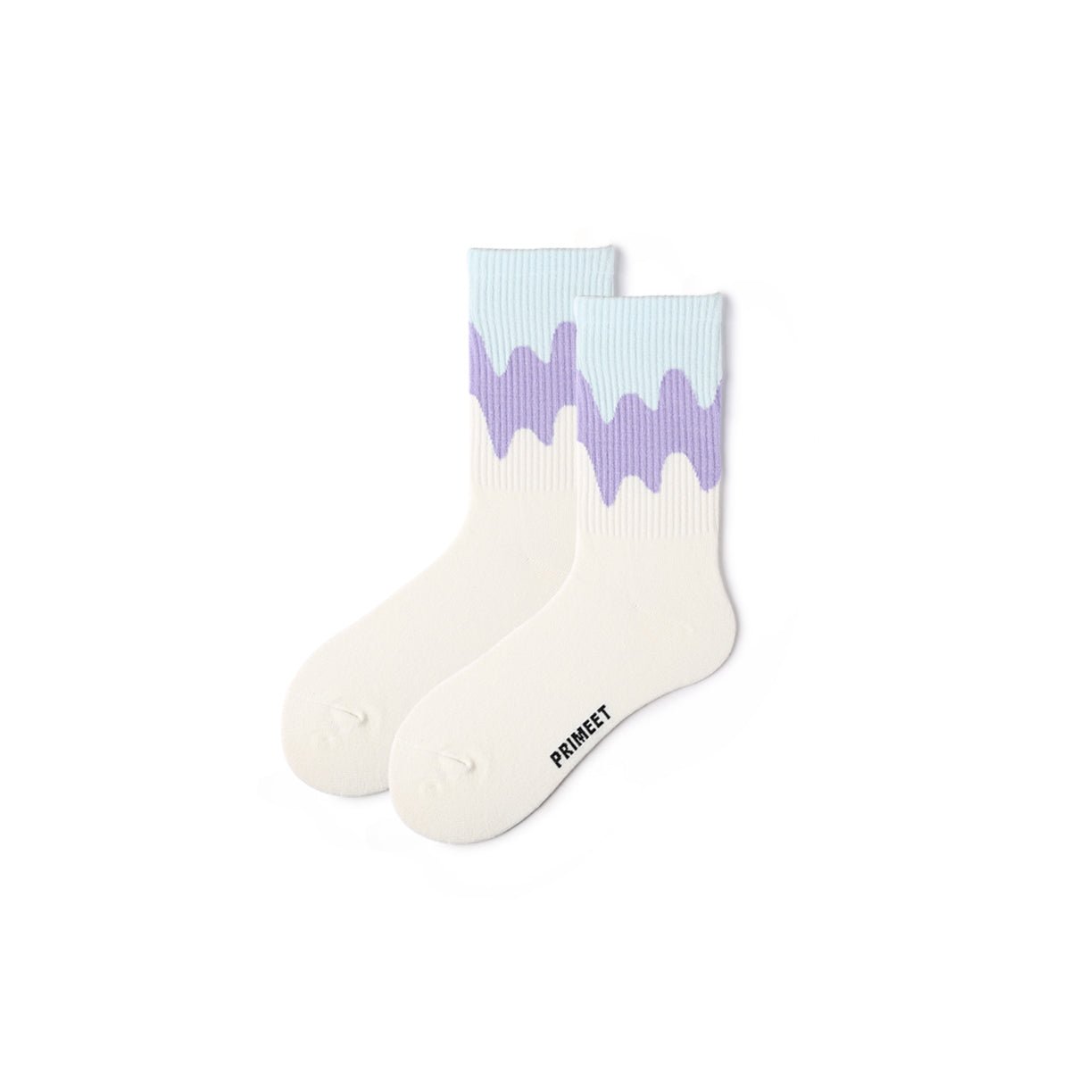 Icecream Gradient All season Women White Crew Socks