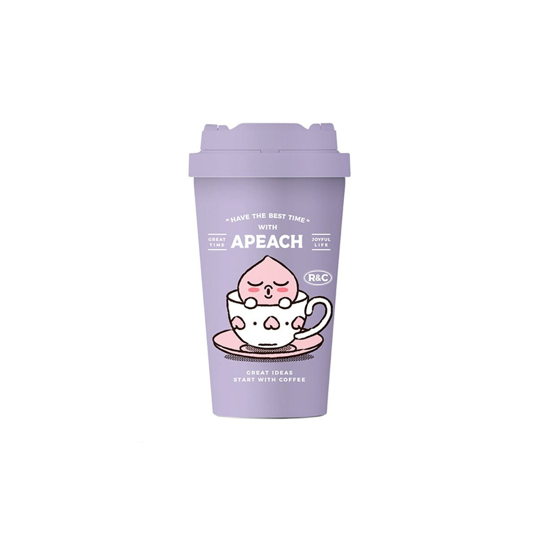 KAKAO FRIENDS Apeach Vitality Onetouch 400ml Purple Insulated Travel Coffee Mug - 0cm