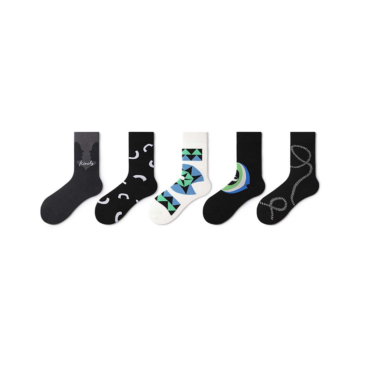 Kinds All season Unisex 5pcs Crew Socks Set   0cm
