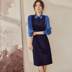 Korean-Style Elegant Black Two-Piece Set