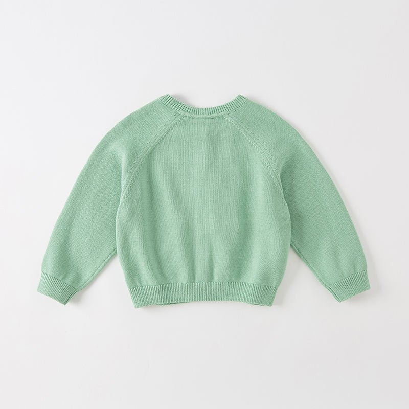 Leafy Goldfish Pond Girl Green Knitted Cardigan   0cm