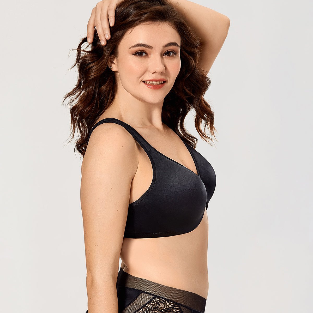 Leaner Look Natural Shape Underwire Black Full Coverage Bra   0cm