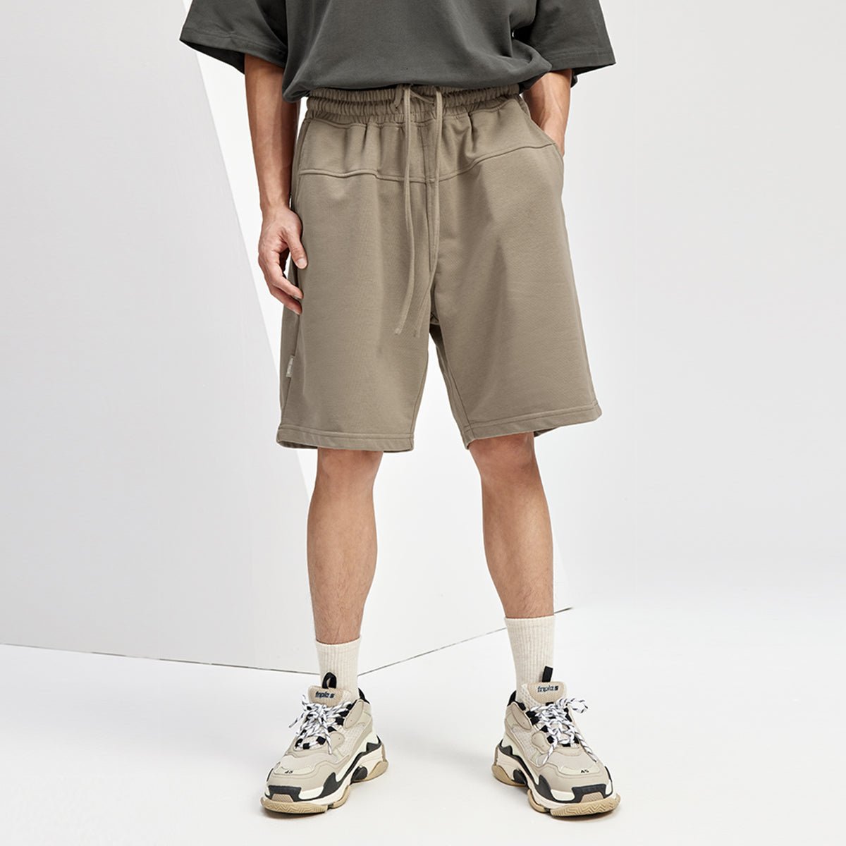Legacy Extended Drawcord Brown Sweat Shorts   0cm