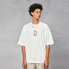 Less Classic Logo-print Relaxed Fit White Tee