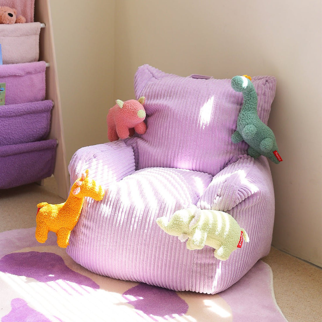 Lilac Corduroy Lazy Chair - 0cm