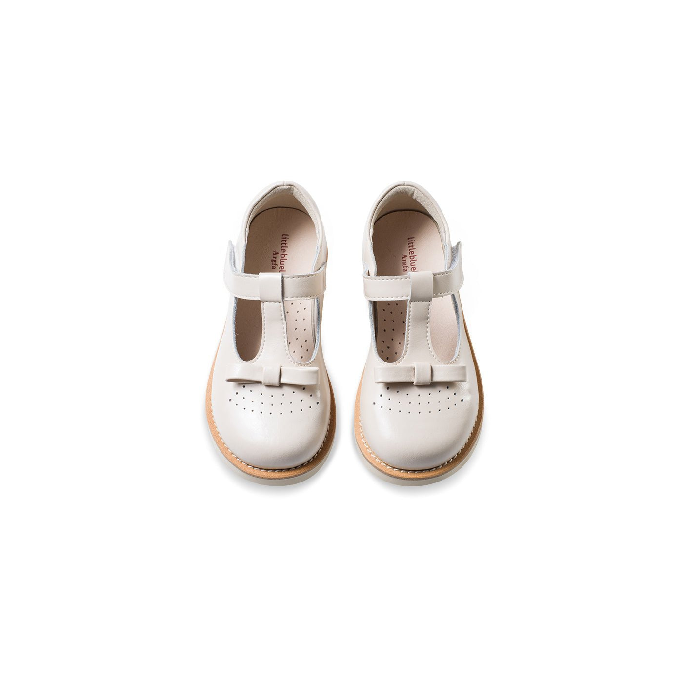 Little Bow Girl White Soft Sole T Bar Shoes - 0cm
