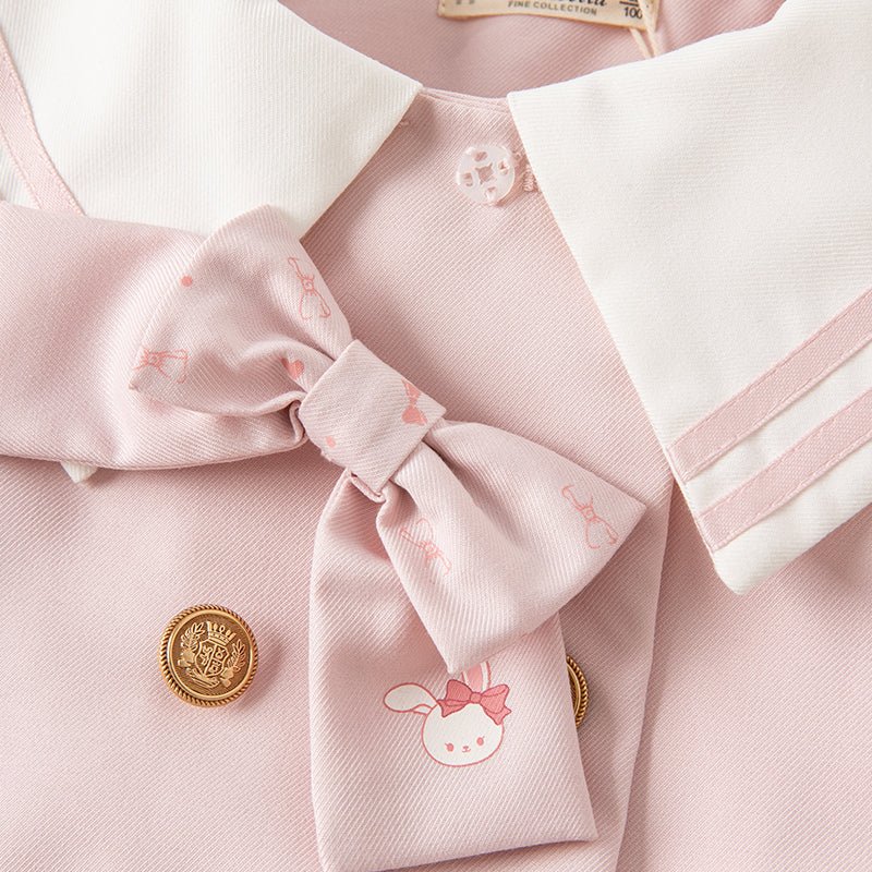 Little Lady Removable Bowknot Pink Two piece Coat & Skirt Set   0cm