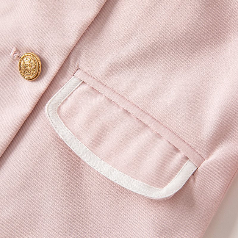 Little Lady Removable Bowknot Pink Two piece Coat & Skirt Set   0cm