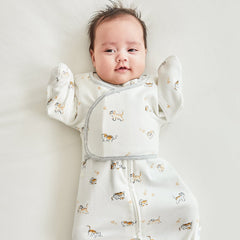 Lively Tiger Cotton Infant White Swaddle Sack