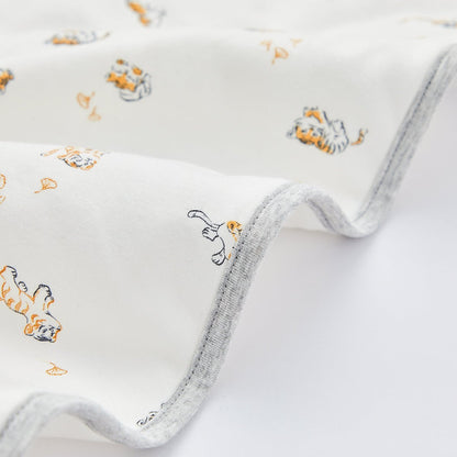 Lively Tiger Extra Warm Cotton Baby White Swaddle Wrap - 0cm