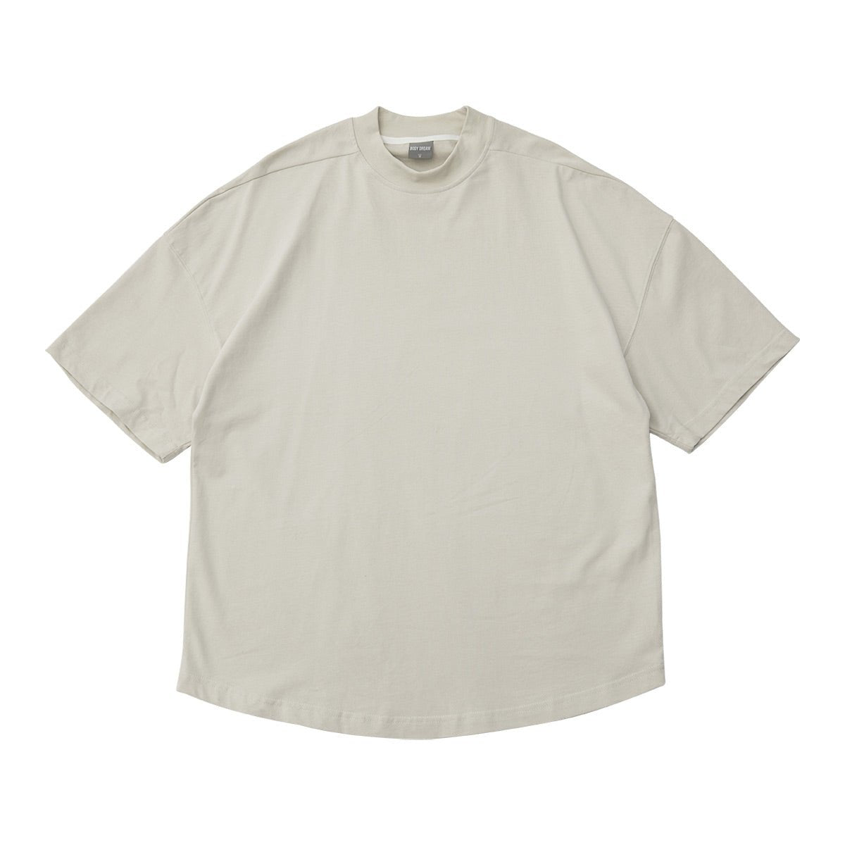 Logo detail Heavyweight Extended Neck Khaki Tee   0cm