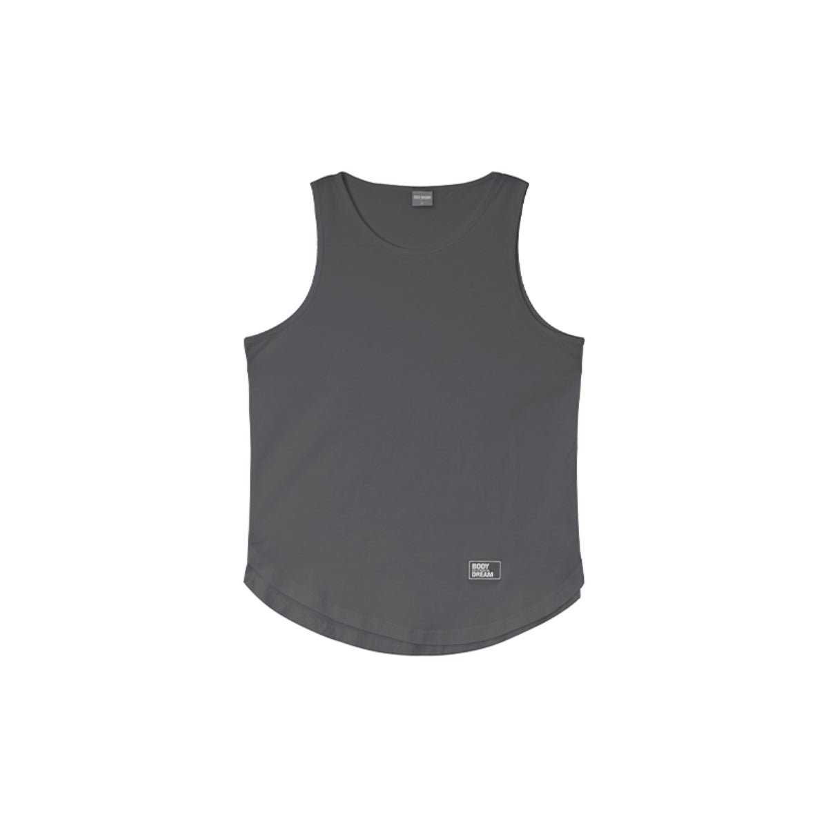 Logo Patch Breathable Moisture-wicking Charcoal Active Tank Top - 0cm