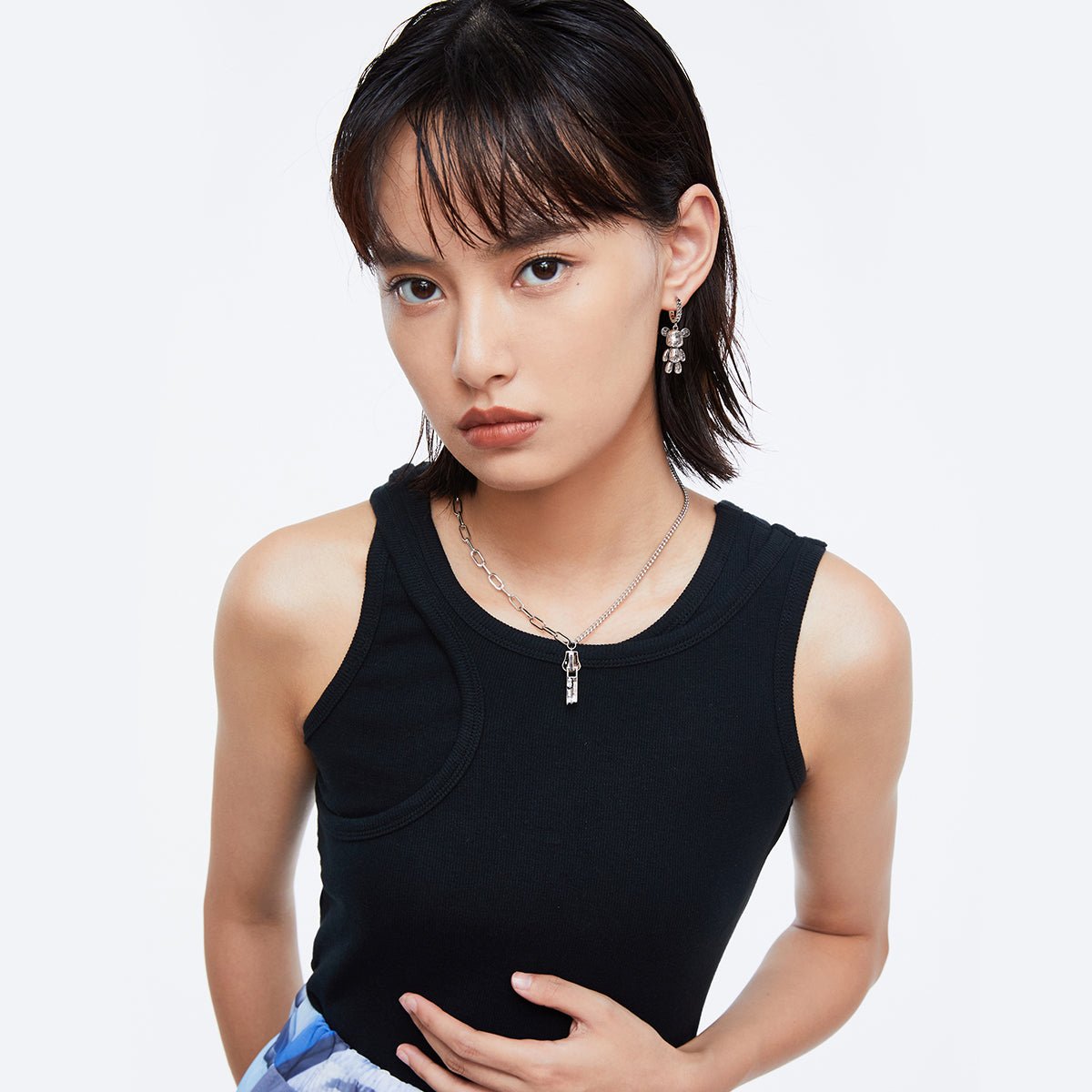 Love & Peace Bear Silver Earrings   0cm