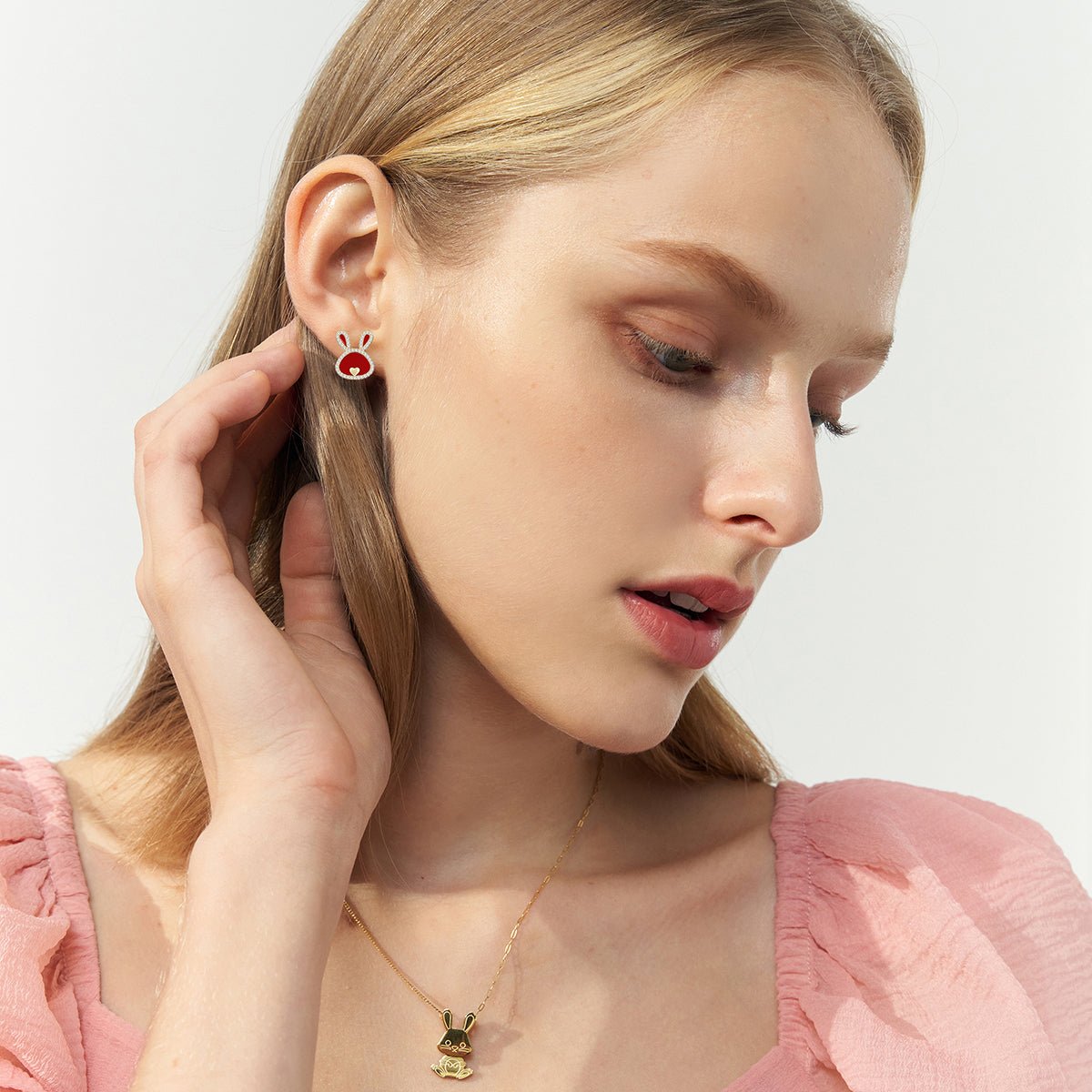 Love Rabbit Year Red Earrings   0cm