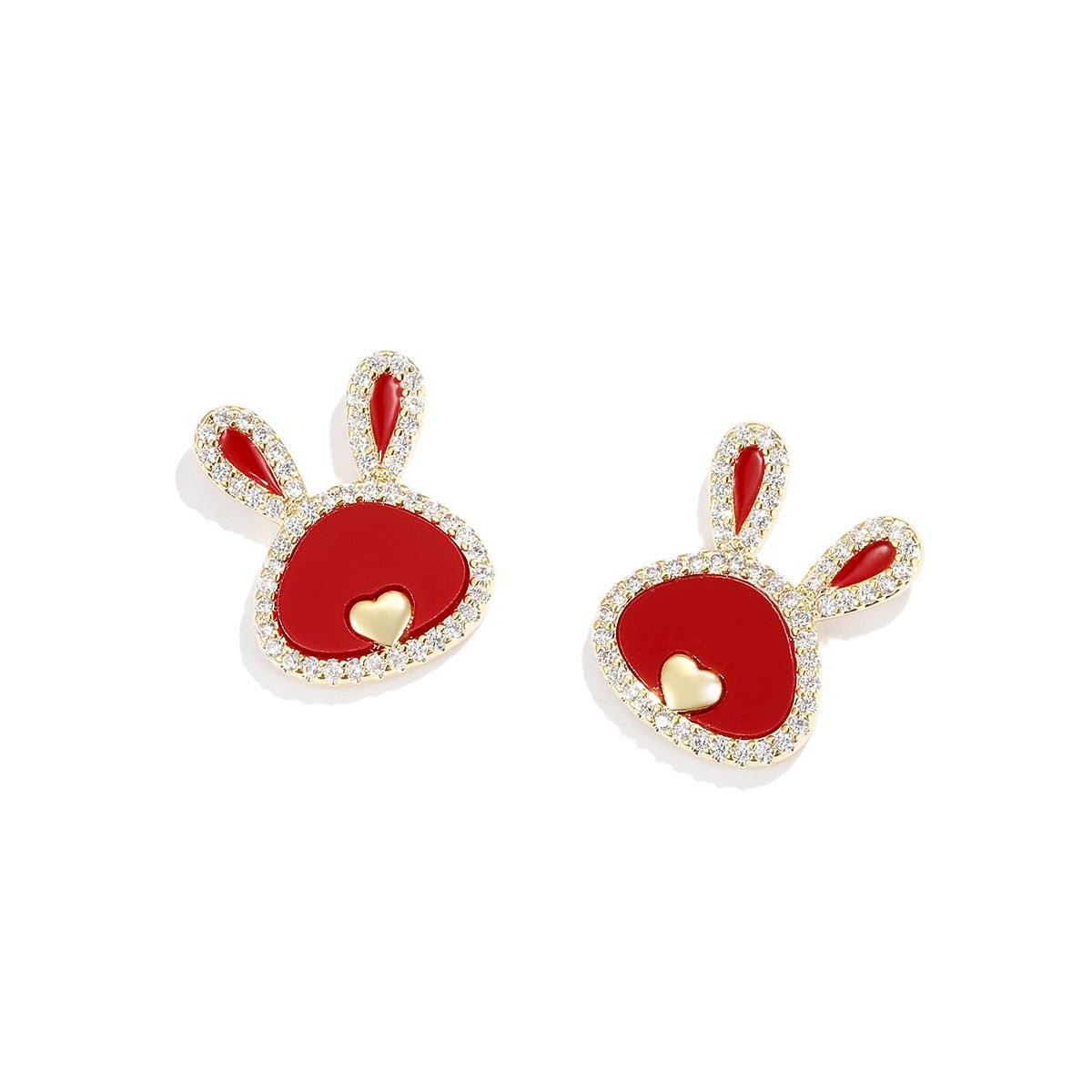 Love Rabbit Year Red Earrings - 0cm