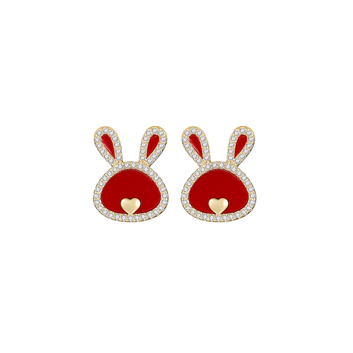 Love Rabbit Year Red Earrings   0cm
