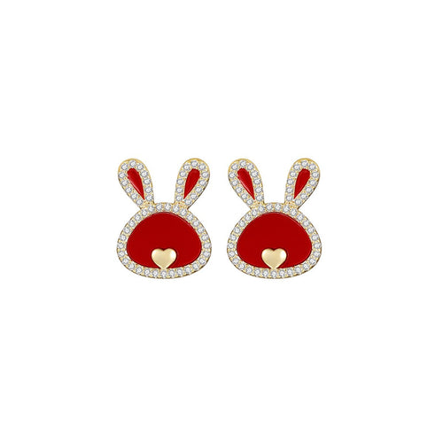 Love Rabbit Year Red Earrings   0cm