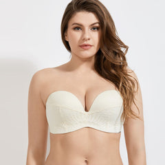 Low Cut Fine Shaping Ivory Lace Detail Bra