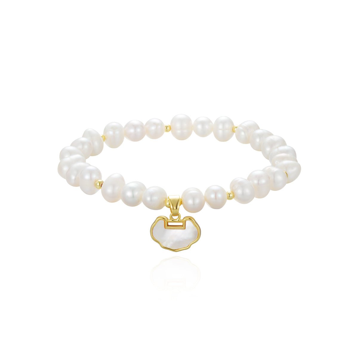 Luck & Protection Pearl Gold Bracelet   0cm