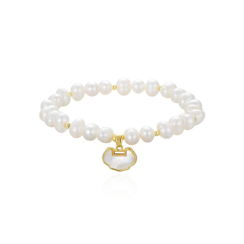 Luck & Protection Pearl Gold Bracelet   0cm