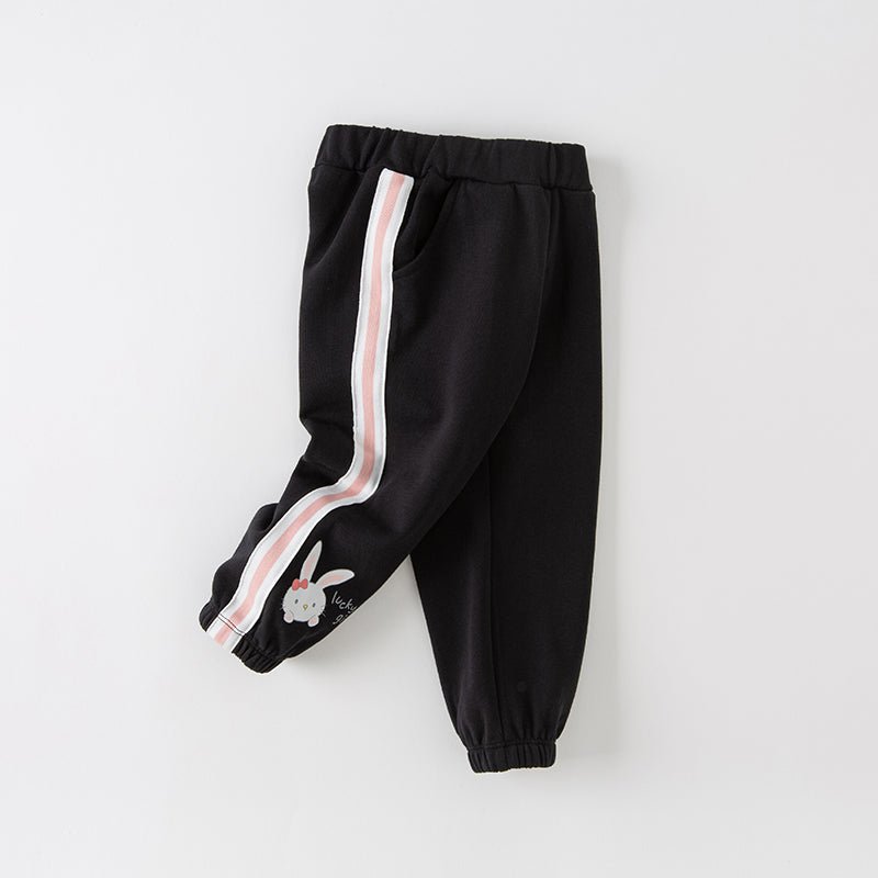 Lucky Girl Rabbit Bow Side Panel Black Pants   0cm