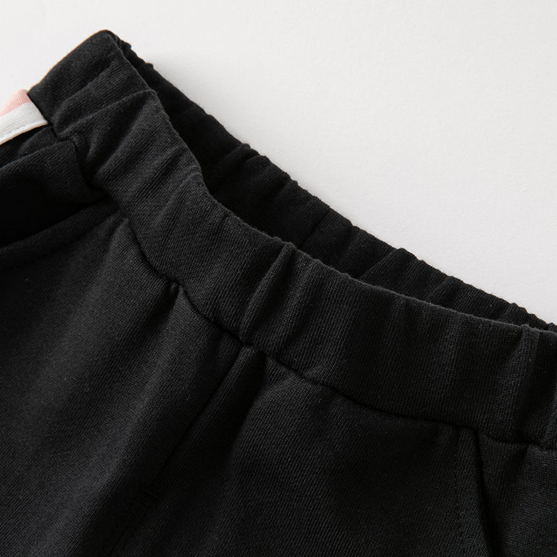 Lucky Girl Rabbit Bow Side Panel Black Pants   0cm