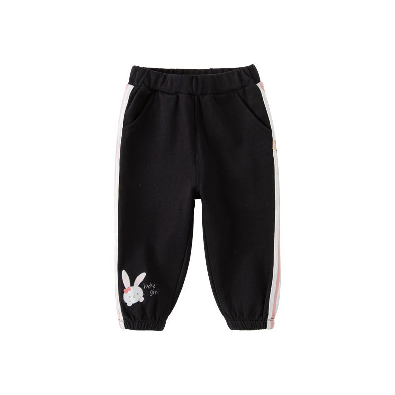 Lucky Girl Rabbit Bow Side Panel Black Pants   0cm