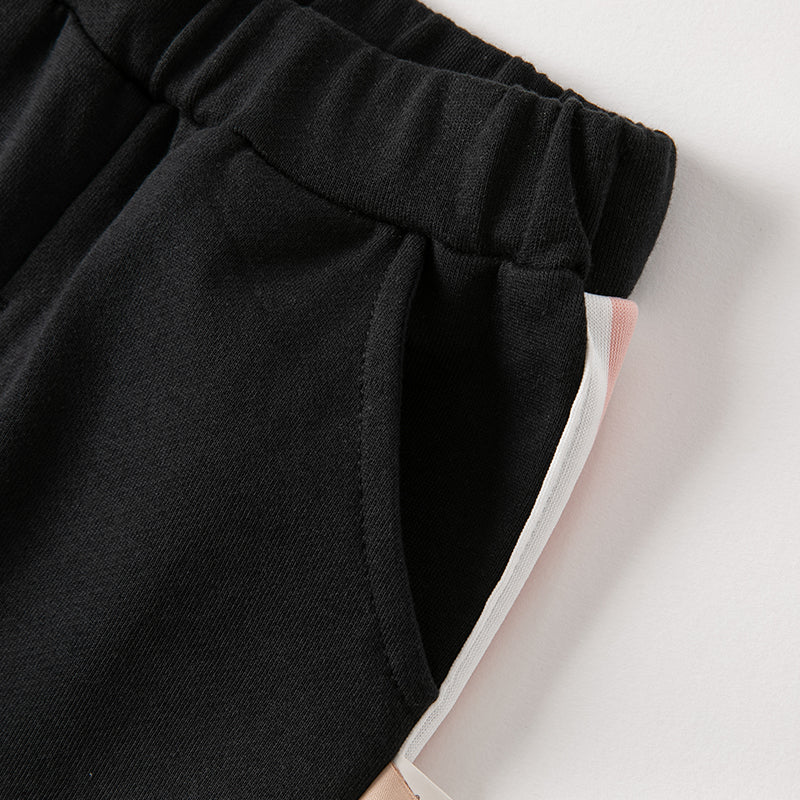 Lucky Girl Rabbit Bow Side Panel Black Pants   0cm