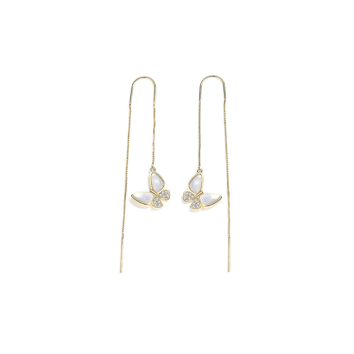 Lustrous Butterfly Gold Earrings   0cm