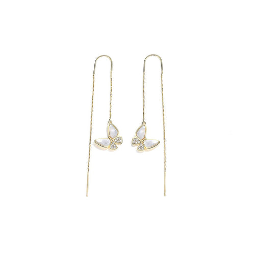 Lustrous Butterfly Gold Earrings   0cm