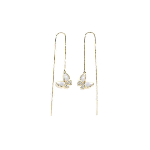 Lustrous Butterfly Gold Earrings