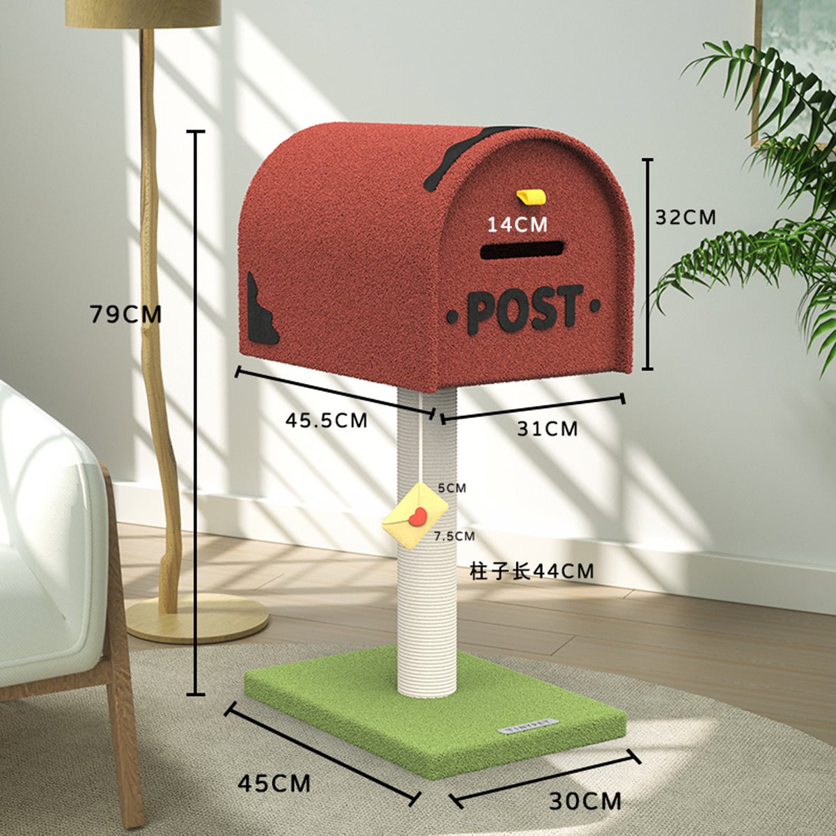 Mailbox Red Climbing Frame Cat Tree   0cm