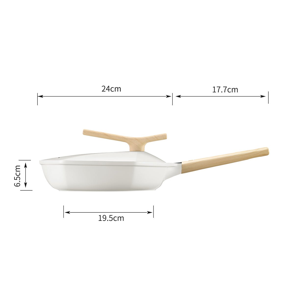 Maple Leaf 24cm White Non stick Frying Pan   0cm