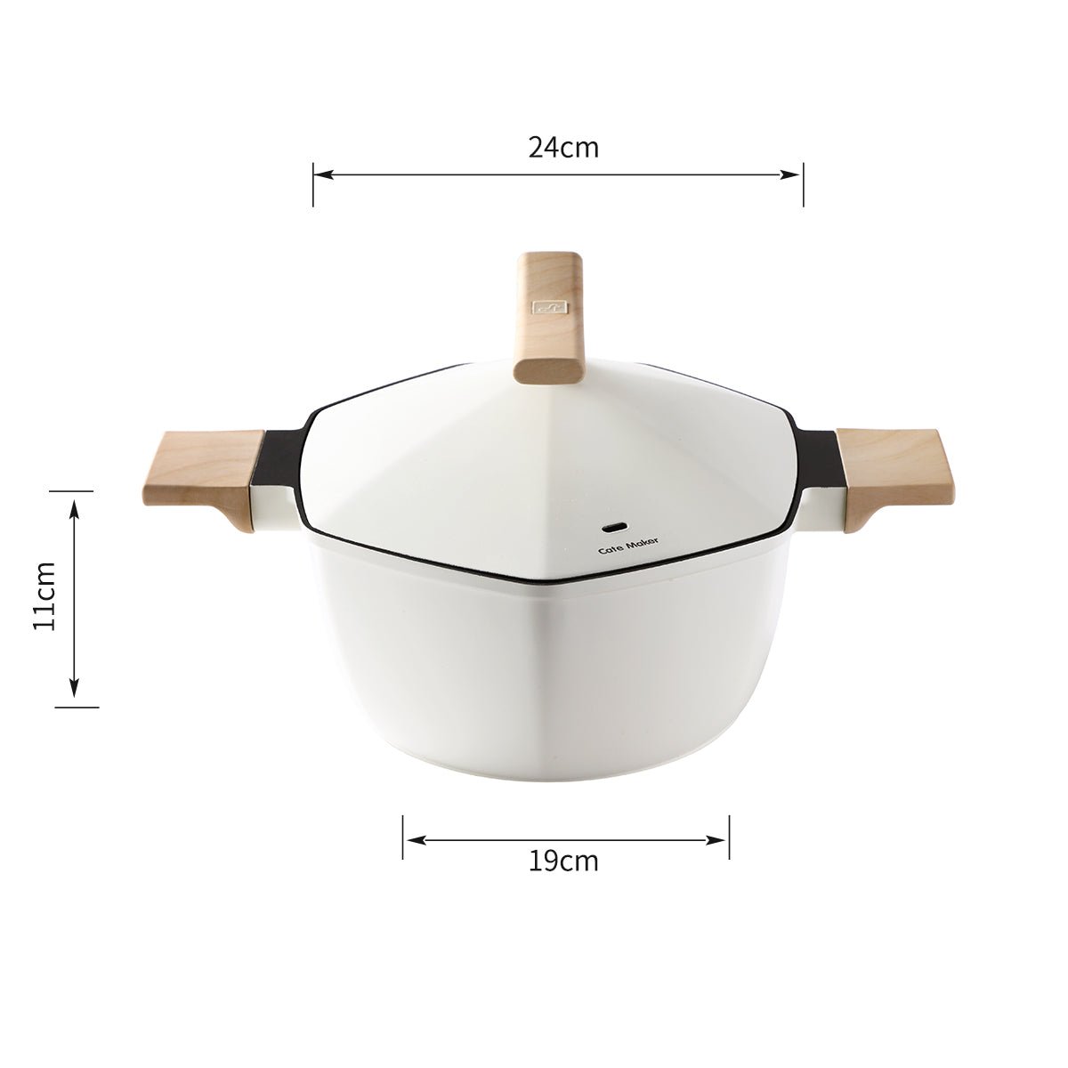 Maple Leaf 24cm White Non stick Soup Pot   0cm