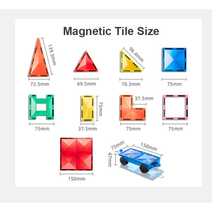 Marble Run 100pcs Colorful Magnetic Tiles - 0cm