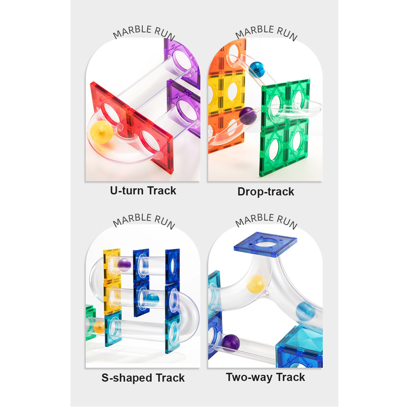 Marble Run 100pcs Colorful Magnetic Tiles - 0cm