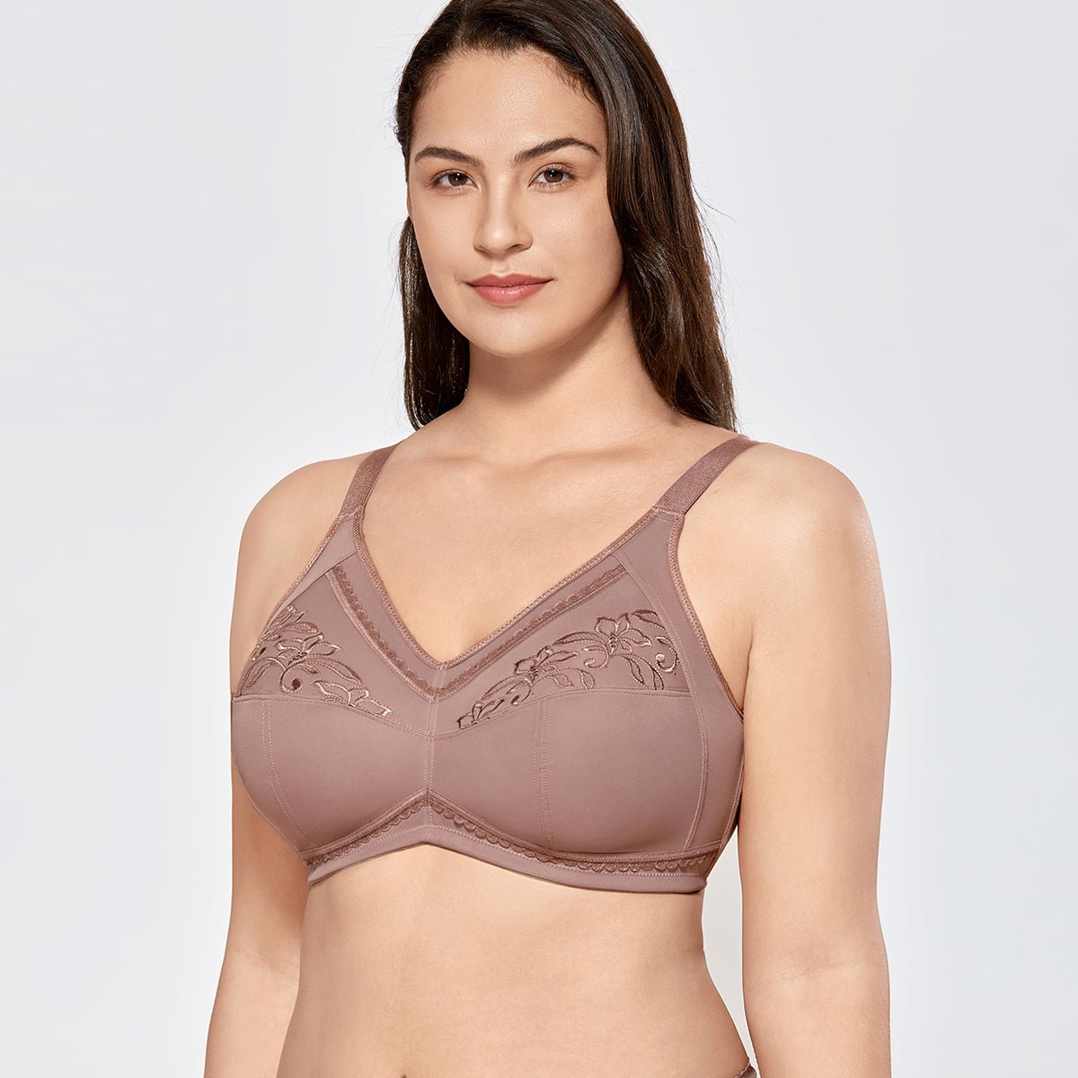 Mastectomy Pockets Wireless Brown Post Surgery Bra   0cm