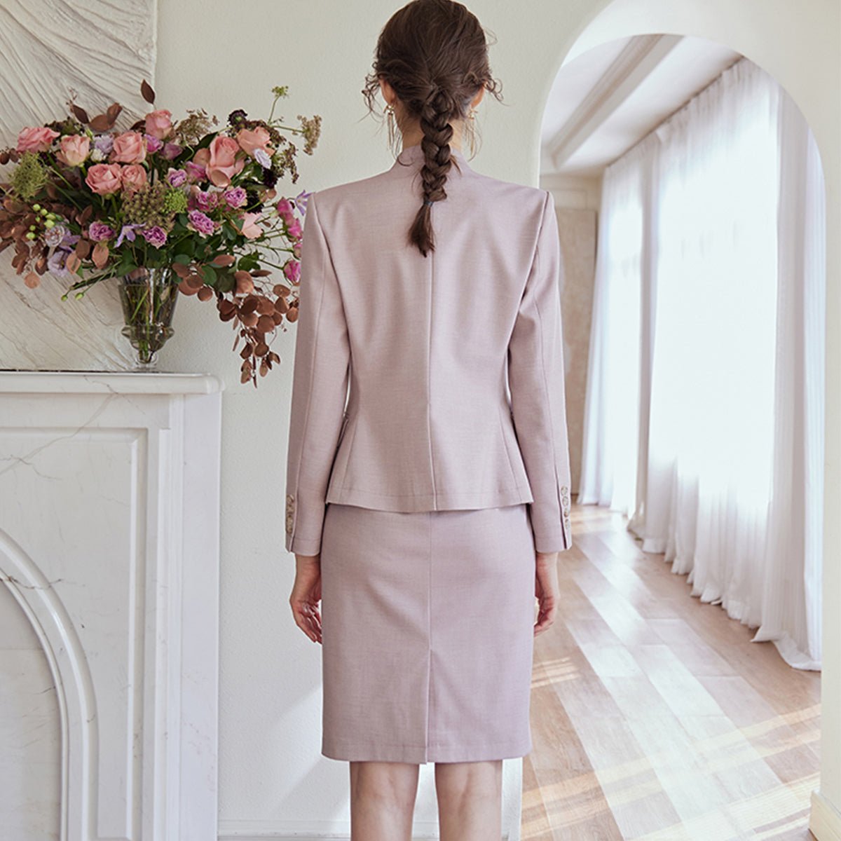 Matching Dress and Blazer Set in Pink   0cm