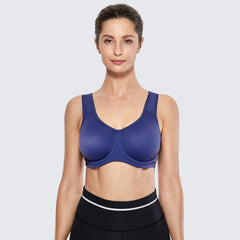 Max Control Underwire High Impact Adjustable Straps Navy Sports Bra