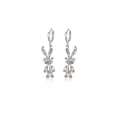 Mechanical Rabbit Silver Earrings - 0cm